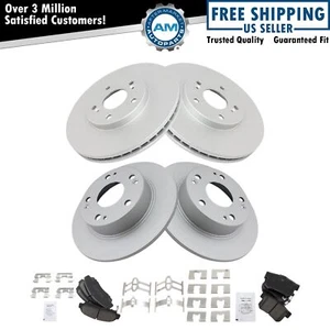 Front & Rear Ceramic Brake Pad & Coated Rotor Kit for TL CL TSX Accord - Picture 1 of 9
