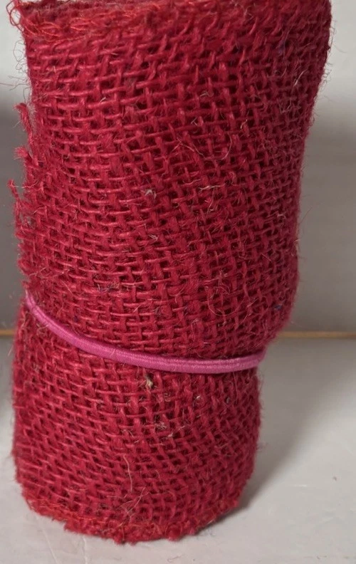 1 NEW Roll  RED BURLAP Arpillera  5.5”x 10 Ft. Crafts  Wreath Making - Image 1 of 1