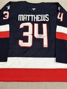 BECKETT COA AUSTON MATTHEWS Signed Autographed USA Hockey Jersey Maple Leafs - Picture 1 of 2