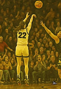 Stampa Pop Art Originale Caitlin Clark "The Shot" - Poster 13 x 19 - Foto 1 di 1