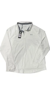 Under Armour Golf Long Sleeve Polo Shirt White Men's 2XL Heatgear New With Tags - Picture 1 of 7