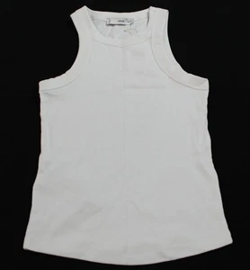 Mango Women's Solid Sleeveless Ribbed Knit Tank Top EJ3 White Small NWT - Picture 1 of 3