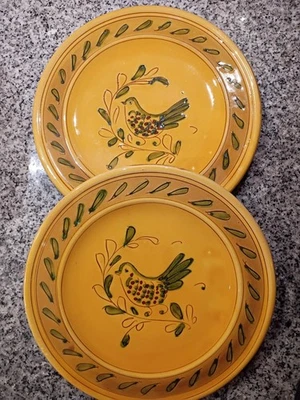 Juego de dos platos de ensalada Vietri "Paesano" 8 7/8" amarillo Italia Foto 1 de 4