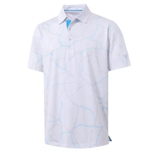Mens Golf Shirt Short Sleeve Dry Fit Print Moisture Wicking Performance Patte... - Picture 1 of 6