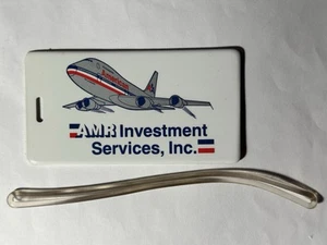 American Airlines Original Baggage Name Tag Boeing 747 AMR Investment Services - Picture 1 of 3