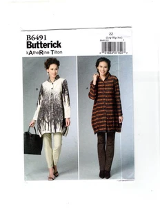 Sewing Pattern, Women's Shirt, Shaped Hemline,Butterick B6491 Size 16-26, UC F/F - Picture 1 of 4