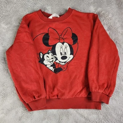 Sudadera H&M Disney Minnie Mouse Figaro Niñas Talla 6x/7 Manga Larga Cuello Redondo Foto 1 de 4