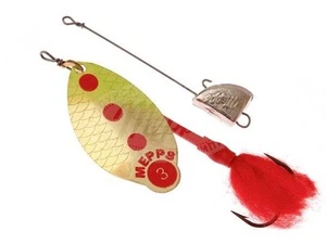 Mepps Lusox Brochet Spinner talla 2 plata oro amarillo rojo cebo de lucio cebo de metal DA - Imagen 1 de 9