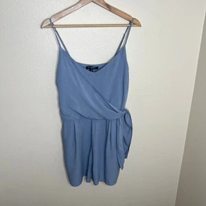 One Clothing Light Blue Faux Wrap Romper Medium - Picture 1 of 11
