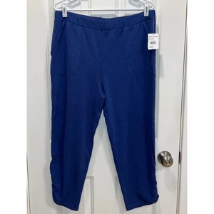Neu mit Etikett Fresh Produce kurz geschnittene Jogginghose geraffter Saum Lounge-Hose blau Large - Bild 1 von 5