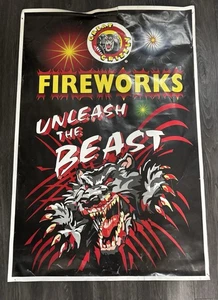 Vintage Rare Great Grizzly Unleash The Beast Fireworks Poster Advertising - Picture 1 of 24