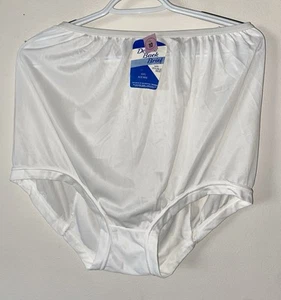 VTG Granny Panties Silky Double Lined Crotch Back Gusset SZ 10 XXL NWT WHITE - Picture 1 of 6