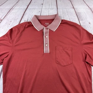 Polo de algodón rojo manga corta UntuckIt para hombre talla mediana - Imagen 1 de 8