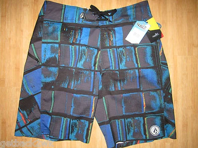 NEW* VOLCOM MENS 32 BOARDSHORTS SHORTS Swimsuit V6S Squared Blue $60 Retail - Image 1 of 3