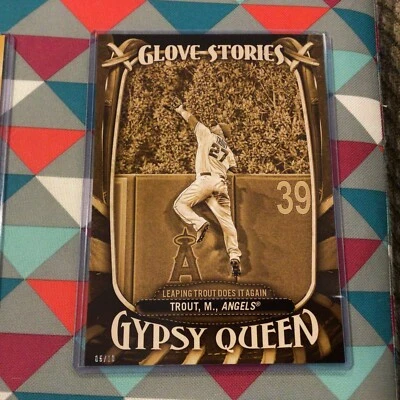 Mike Trout #GS-1 Angels 05/10 made 2016 Topps Gypsy Queen Glove Stories Gold 5x7 - Image 1 of 3