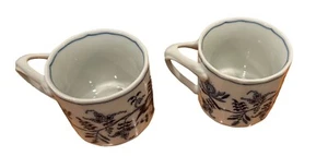 Vintage 2 Blue Danube Onion Mugs Rectangle Japan R - Picture 1 of 5