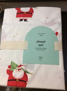 West Elm Modern Santa Twin Bettwäsche Set Weihnachten Urlaub Neu mit Etikett! - Bild 1 von 1