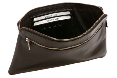 LEAS Urban Connection Dokumenten- Kontoauszug- Geldtasche Banktasche Echt Leder