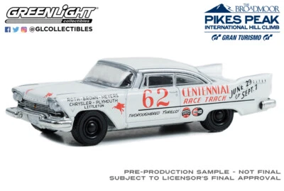 Greenlight Pikes Peak Hill Climb #62 Joe Giba 1957 Plymouth Savoy 13330-A Foto 1 de 2