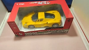 RACE & PLAY ENZO FERRARI DIECAST YELLOW 1:24 SCALE AGES 3 & UP BURAGO NEW - Picture 1 of 2