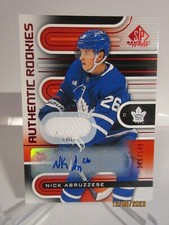 2022-23 SP GAME USED RED ROOKIE JERSEY AUTO NICK ABRUZZESE RC #146/149