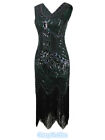 Z-C2-3 Ladies Black 1920s Roaring 20s Flapper Gatsby Costume Sequins 8-20