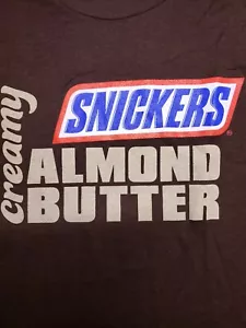 Retro Snickers Candy Bar " Creamy Almond Butter " Men's Medium T-shirt - Picture 1 of 12