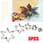 5Pcs Snowflake Cookie Cutter Stainless Steel Biscuit Pastry Mold Cake Decor Tool