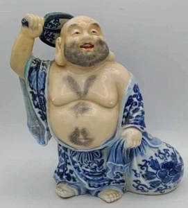 Japanese Kutani Hotei Porcelain Figurine 7-3/4". Repaired - Picture 1 of 11