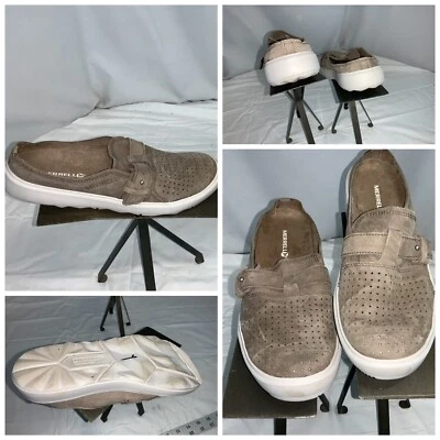 Zapatos sin cordones Merrell Mules talla 7,5 para mujer gamuza tostada usados una vez YGI B0S-15 Foto 1 de 4