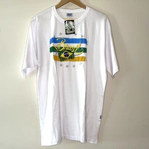 NWT Basso’s ‘Brasil’ Brazil T-Shirt GG / Large Embroidered White - Picture 1 of 6