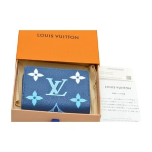 LOUIS VUITTON Bicolor Monogram en Plante compact wallet Wallet M82329 Blue RFID - Picture 1 of 15
