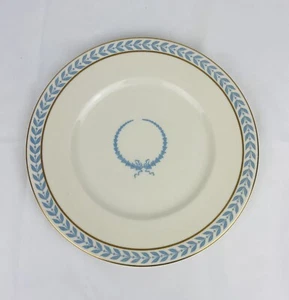 Vintage 1940s Tatler of Trenton 10” Dinner Plate Blue Laurel Leaf Gold Trim - Picture 1 of 6