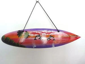 TAVOLO SURF SURF LEGNO TARGA SPIAGGIA ORNAMENTO 11,5" TRAMONTO DELFINI codice 4 - Foto 1 di 2