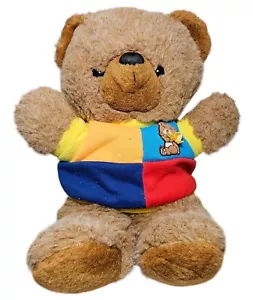Vintage Fordlet International Teddybär Plüschtier Stofftier 80er braun Colorblock - Bild 1 von 7