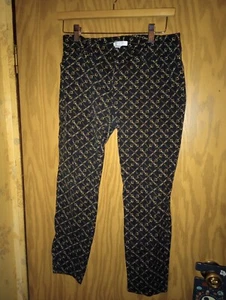 New York & Co. Brown With Chains Pattern Women's Pants Size 4 - Picture 1 of 10