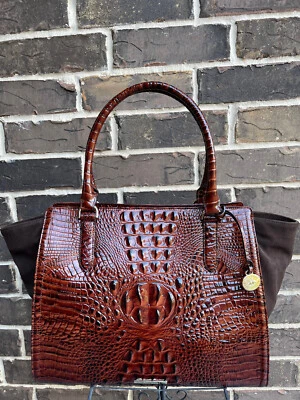 NUEVO CON ETIQUETAS $395 BRAHMIN PETRA II Pecan HARMONÍA Grande Trabajo Viaje Laptop Bolso Cartera Foto 1 de 4
