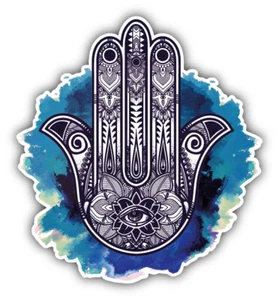 Hamsa Hand Of Fatima Watercolor Car Bumper Sticker Decal - "SIZES" - Picture 1 of 1