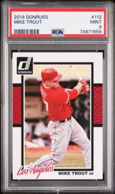 2014 Panini Donruss Baseball Mike Trout Card #112 PSA Mint 9 - Image 1 of 2