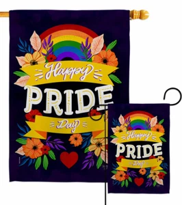 Happy Pride Day Garden Flag Support Decorative Small Gift Yard House Banner - Picture 1 of 17