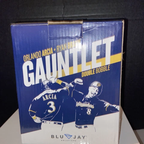 Milwaukee Brewers Double Bobble Head Gauntlet Ryan Braun/ Orlando Arcia Nib Cover