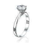 1.02 CT F/I1 Real Round Cut Diamond Engagement Ring 14K White Gold
