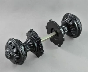 HEAVY GOTHIC-VICTORIAN DOOR KNOB SET-MATT BLACK-FILIGREE-front entrance-BRASS - Picture 1 of 8