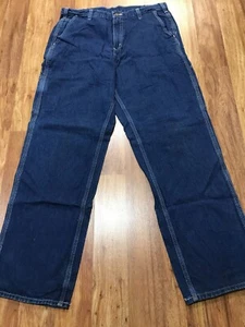 MENS 33 x 32 - Vtg Carhartt 382-83 Denim Dungaree Fit Work Jeans Pants Mexico - Picture 1 of 9