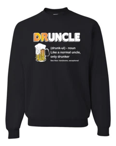 Betrunkener lustiger betrunkener Onkel Definition normal, aber betrunkener trinkender Unisex-Pullover - Bild 1 von 6