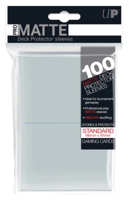 100 Ultra PRO Pro-Matte Deck Protector Sleeves Standard Card Clear 66mm x 91mm - Image 1 of 3
