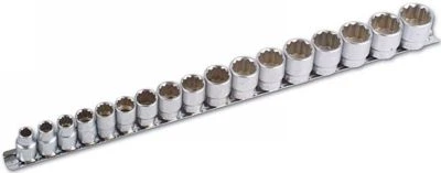 Laser 3501 Bi Hex 12 Point Socket Set 3/8 Drive Rail Short Sockets 8-24mm - Image 1 of 2