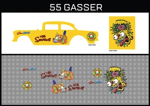 Hot Wheels(1/64),55 Gasser"The Simpsons" Waterslide,Printed White First,Decals - Picture 1 of 5