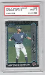 1999 Bowman Chrome #350 Alfonso Soriano Yankees Rookie PSA 9 - Picture 1 of 2