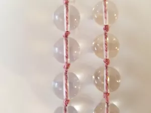 Hand knotted 20 in.pool of lights style necklace, 100% pink silk handmade clasp - Picture 1 of 7